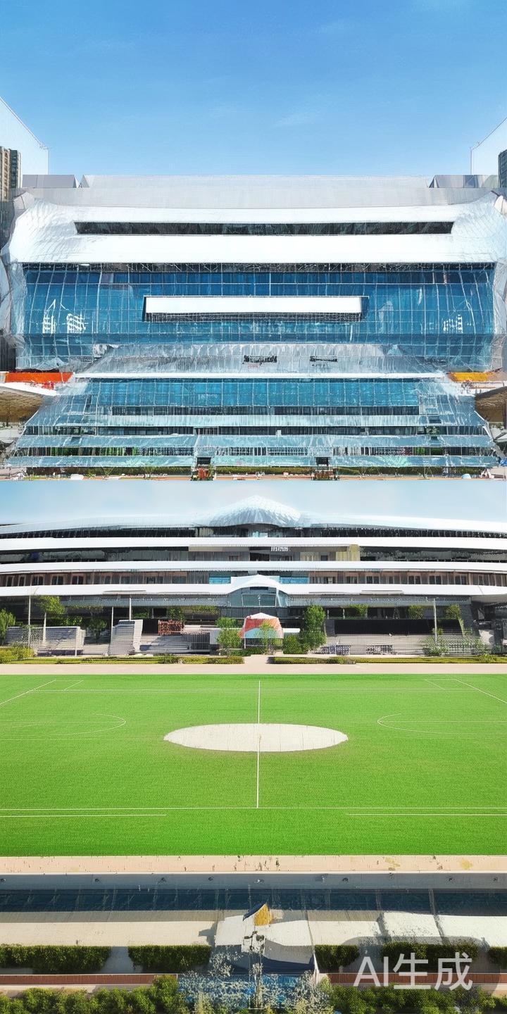 九州体育中心位于城市核心区域，于二十世纪末开始筹建